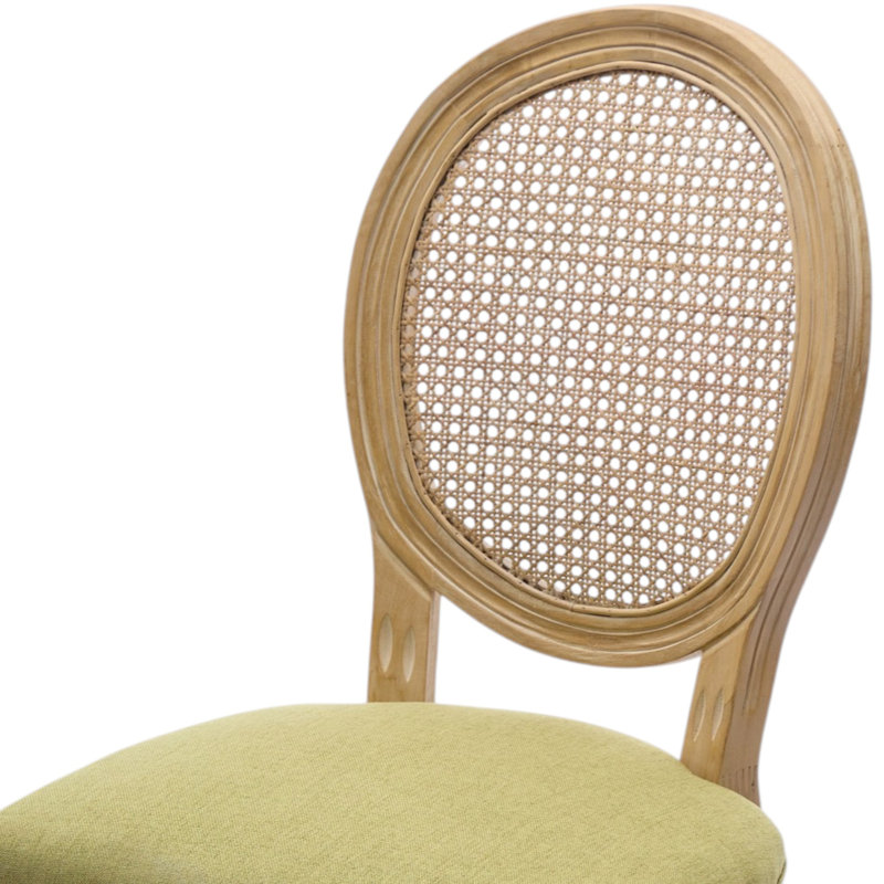 Chaise d'appoint rembourrée H 19,7 po Amando, Vert olive, Bois de chêne