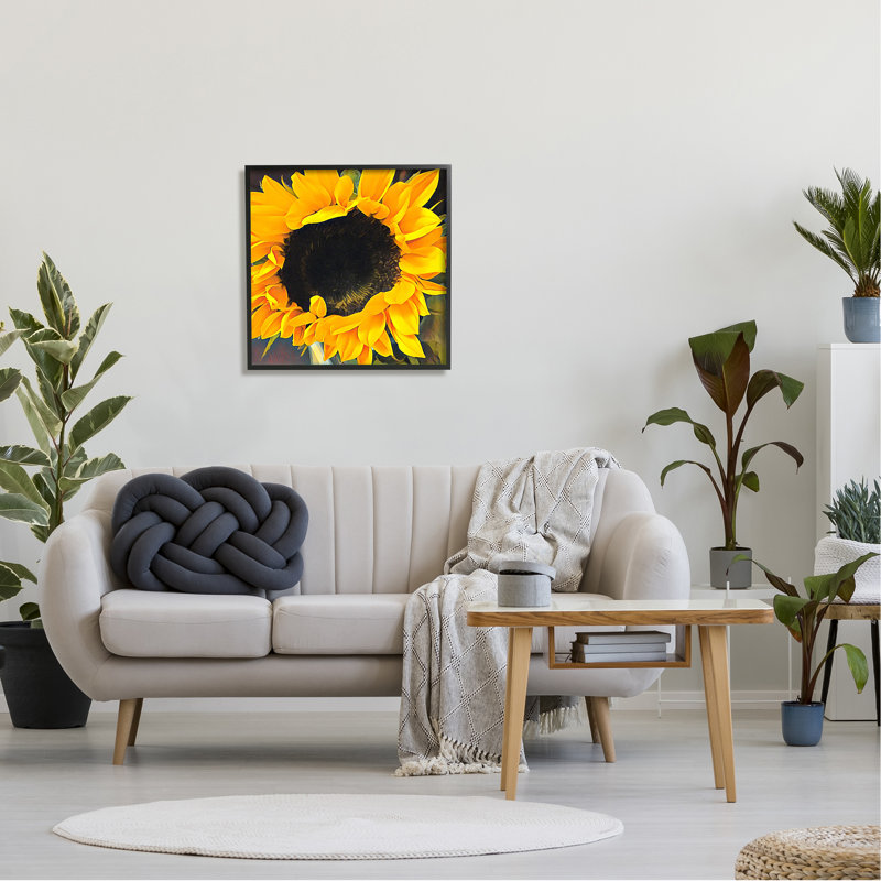 Photographie de jardin au tournesol jaune Au-663-Giclee, Giclée encadrée noir minuit, H 24 po x l 24 po x P 1,5 po