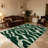 Green Abstract Wavy carpet-easy to clean, machine-washable, soft and comfortable; suitable for door mats, kitchens, living rooms, bedrooms, corridors, and laundry areas. Easy to clean, durable carpet for home decoration.-130037109
