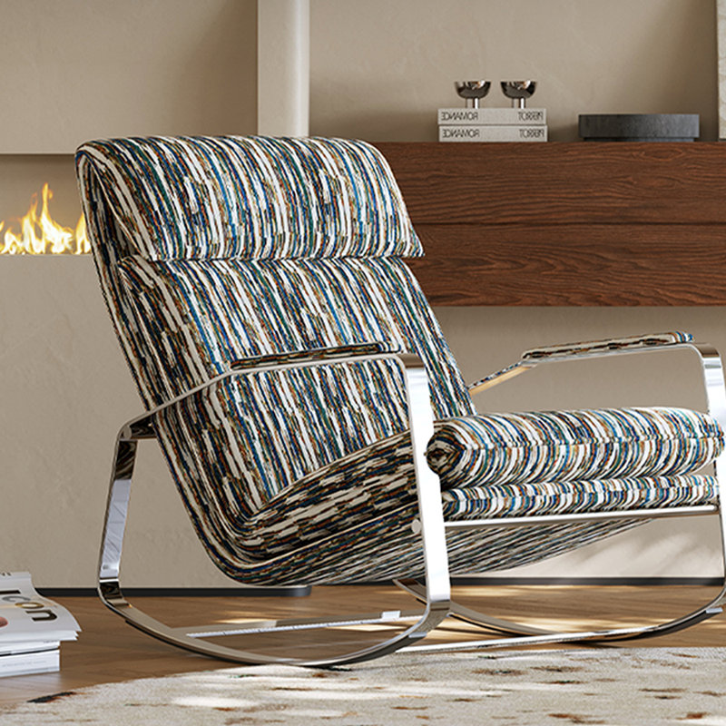 Chaise berçante artistique en acier inoxydable