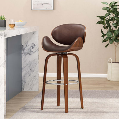 Elegant Rubberwood Bar Stool with Comfortable Seat and Durable Construction, Perfect for Modern Kitchens and Bars.