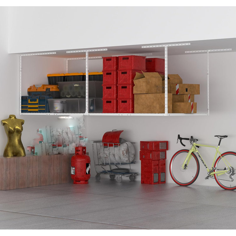 Adjustable Ceiling Storage Rack, Black