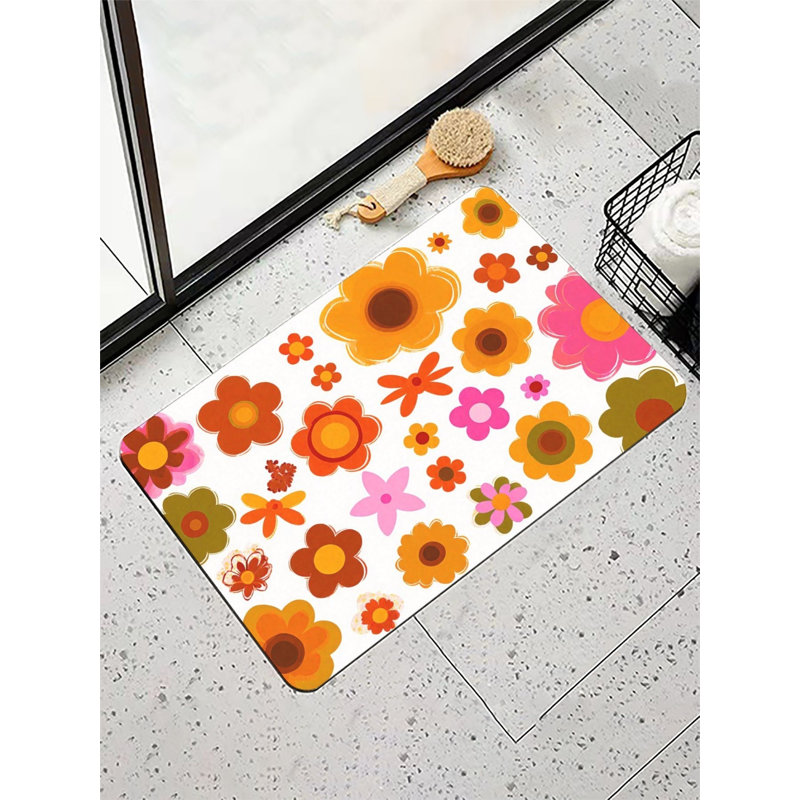 Tapis pour salle de bain Retro, Orange