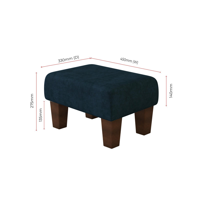 Autryville Wood Contemporary Leg, Mahogany, Velvet, Indigo Dark Blue