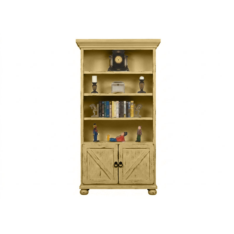 Bibliothèque en bois massif avec rangement Farmhouse, Cupola Yellow