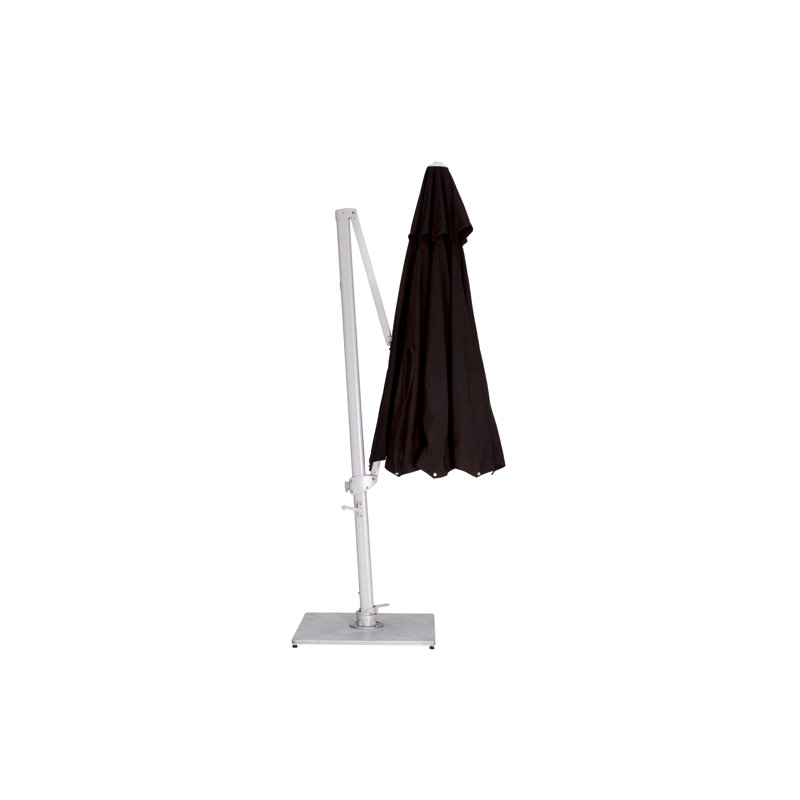 Pavone 11.5' Round Cantilever Umbrella (Handwheel), Double Stack Plate - Medium, Black
