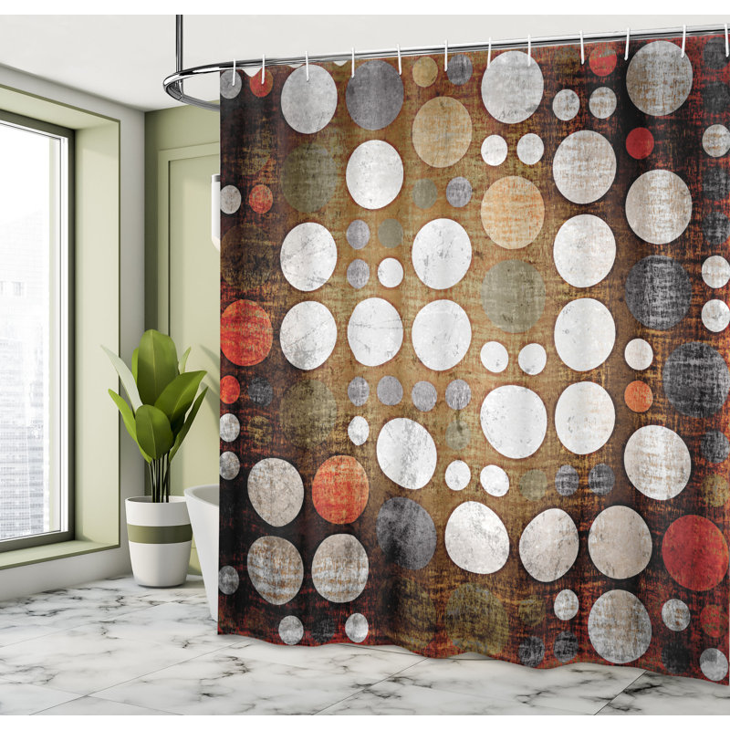 Vintage Look Shower Curtain with Hooks Included, 75"H x 69"W