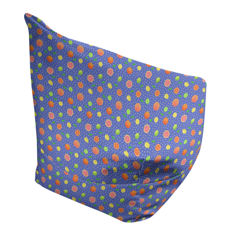 Sac de pois Leffel, H 27 po x l 30 po x P 25 po, Rembourrage, Bleu / Orange / Jaune