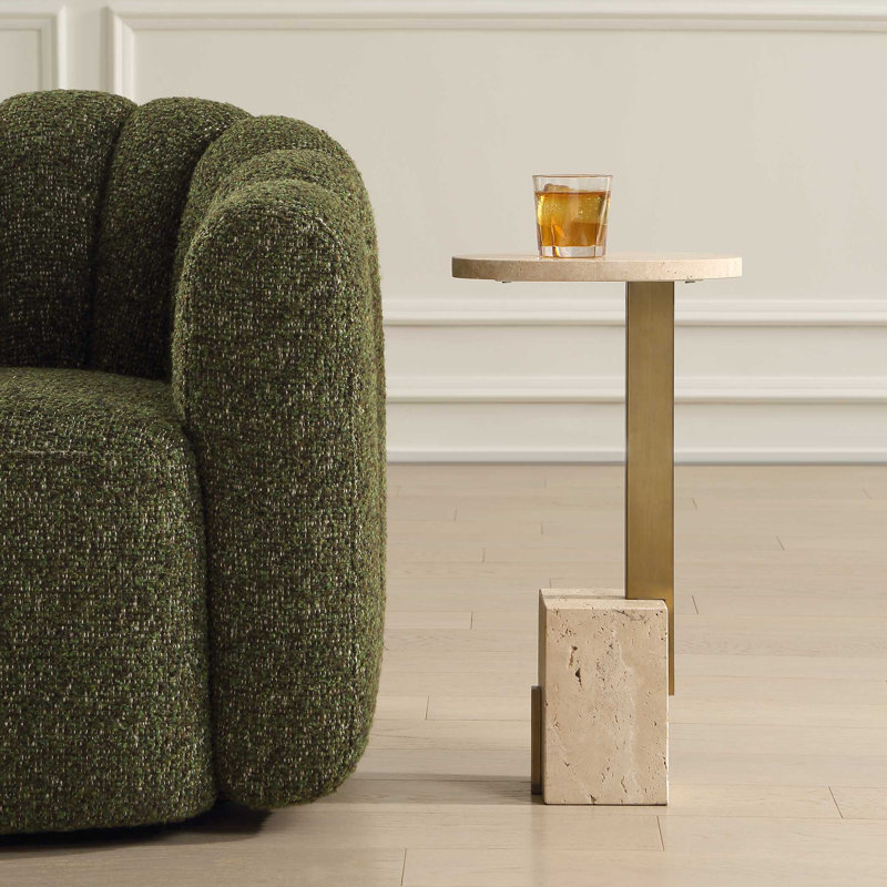 Uttermost Feranno Travertine Accent Table