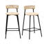Ensemble de 2 tabourets de comptoir, ensemble de 2 tabourets de bar en corde de papier tissés à la main pour la cuisine (noir et blanc crème)-1497928652