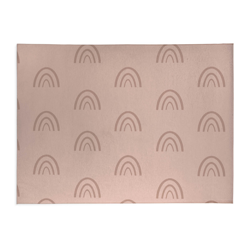 Plain Bows Kids Play Mat, Pink, Rectangle 2' x 3'