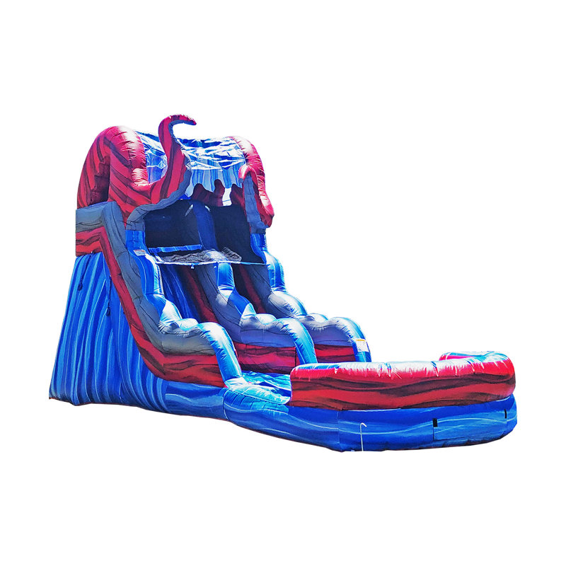 Glissade d'eau gonflable de qualité commerciale 15 pieds avec piscine JumpOrange (avec ventilateur)