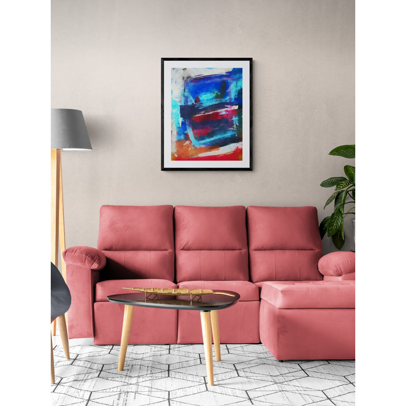 Abstract Composition 1025 Print by Angel Estevez, Black Framed Paper, 31.25" H x 25.25" W