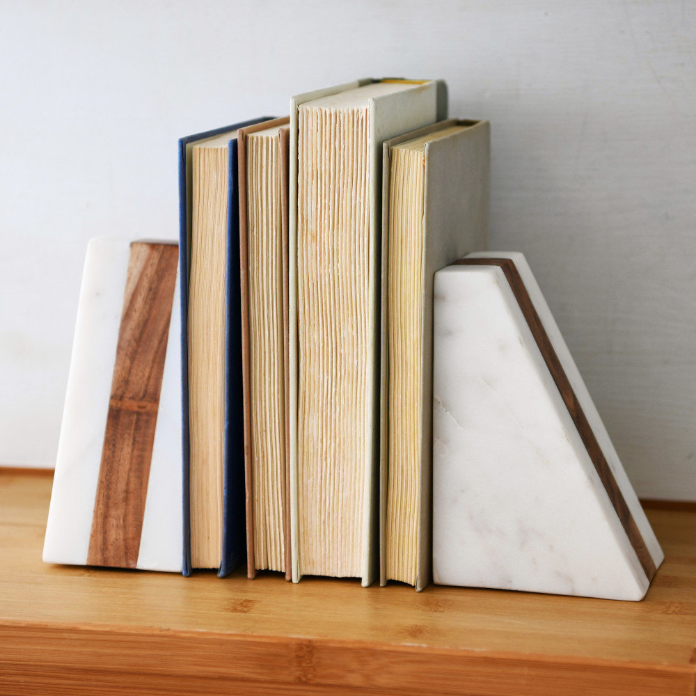 Maelys Genuine Marble Decorative Bookends
