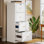 Classeur à 4 tiroirs, classeur vertical avec serrure, classeur en bois pour bureau personnel