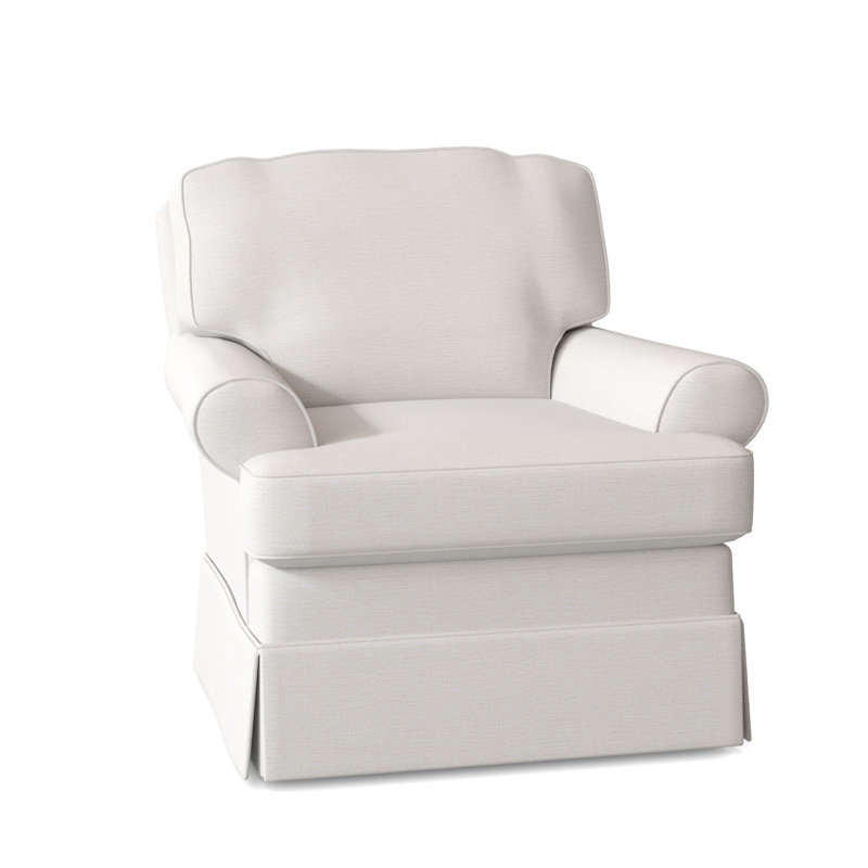 Tomi Allenford 39.5" W Swivel Armchair, Snow Ivory Performance