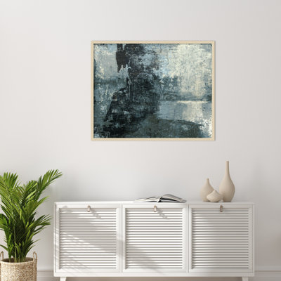 «Black and Gray and Blue III» par Fresno Wood, reproduction d'art encadrée