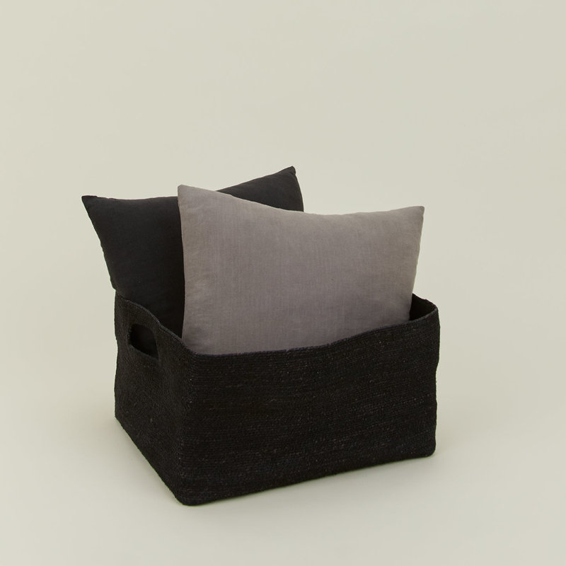 Essential Low Basket, Black, 9" H x 17" W x 14" D