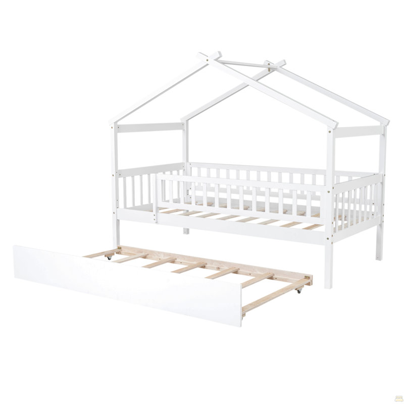 Lit en bois avec lit gigogne Watsons, Blanc