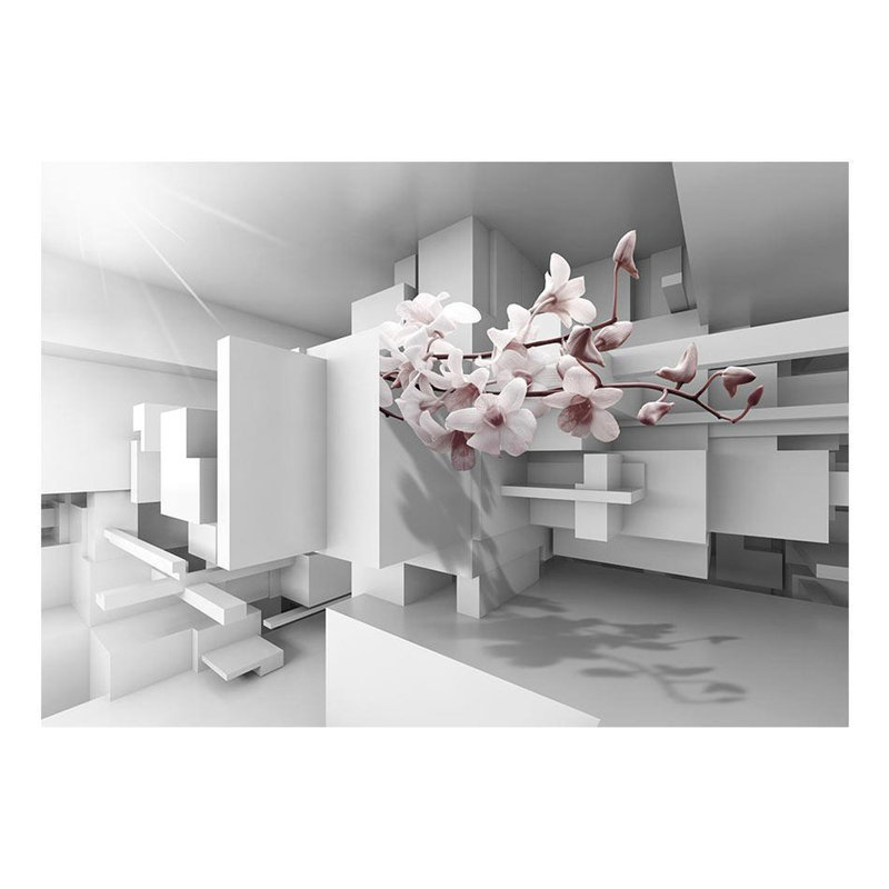 Peel & Stick 3D Illusion Wall Mural - Orchid 2.0 - Removable Wall Decals, 55" L x 77" W
