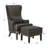Caistor 77.47Cm Wide Linen Wingback Chair and Ottoman-306395786