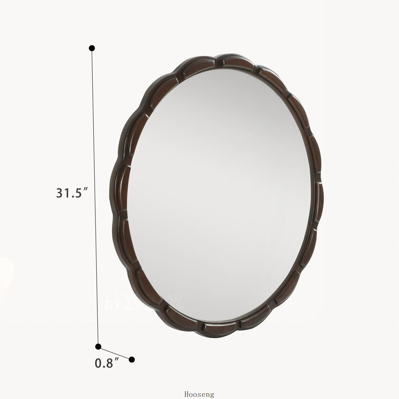 Round Mirror, Noyer brun