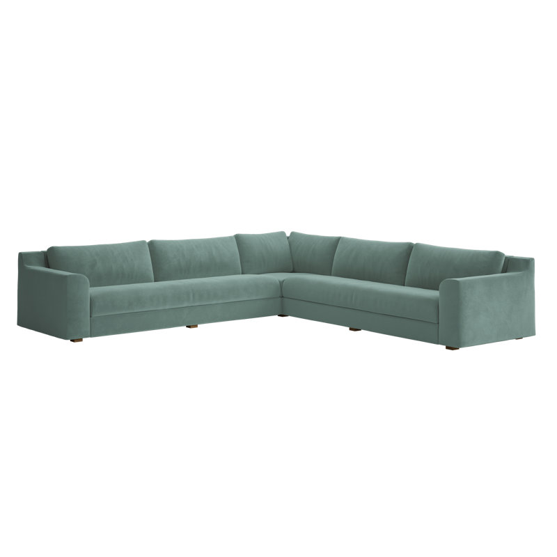 Elevate 126" Corner Sectional, Seafoam Recycled Velvet