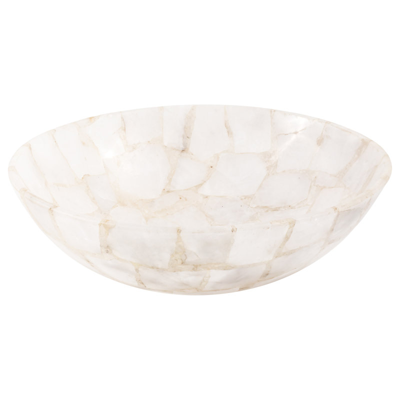 Belfry Bathroom Azaiah 440mm L x 440mm W White Stone Circular Sink