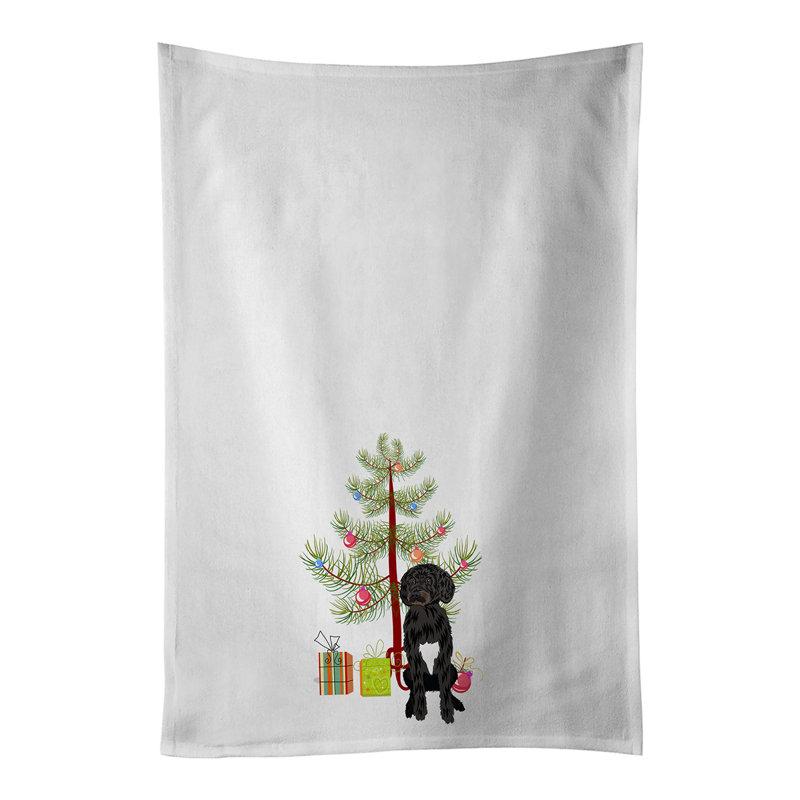 Cotton Tea Towel Kitchen Towel, Doodle Black And White