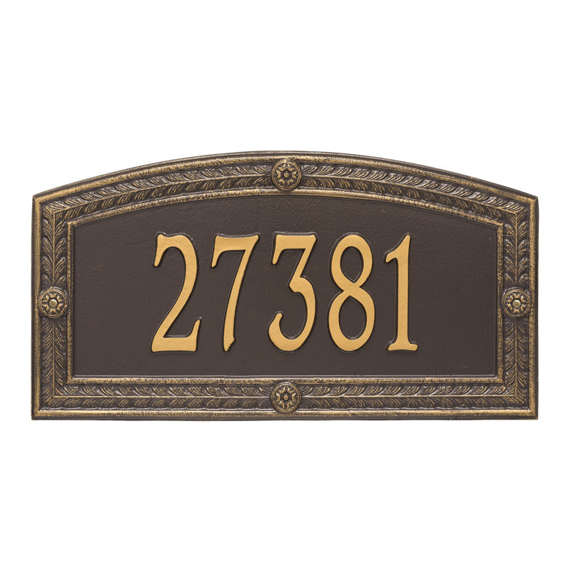 Plaque d'adresse murale sur 1 ligne Hamilton, Bronze/Doré, Oui