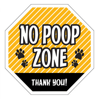 Panneau de jardin jaune No Poop Zone