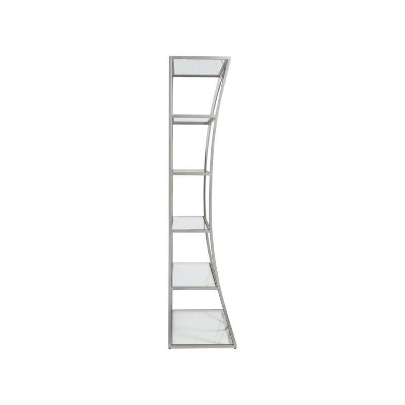 36"W x 19"D x 80"H  5-Tier Metal Designs Ellipse Etagere, (5 Shelves) 80" H x 36" W x 19" D, Argento