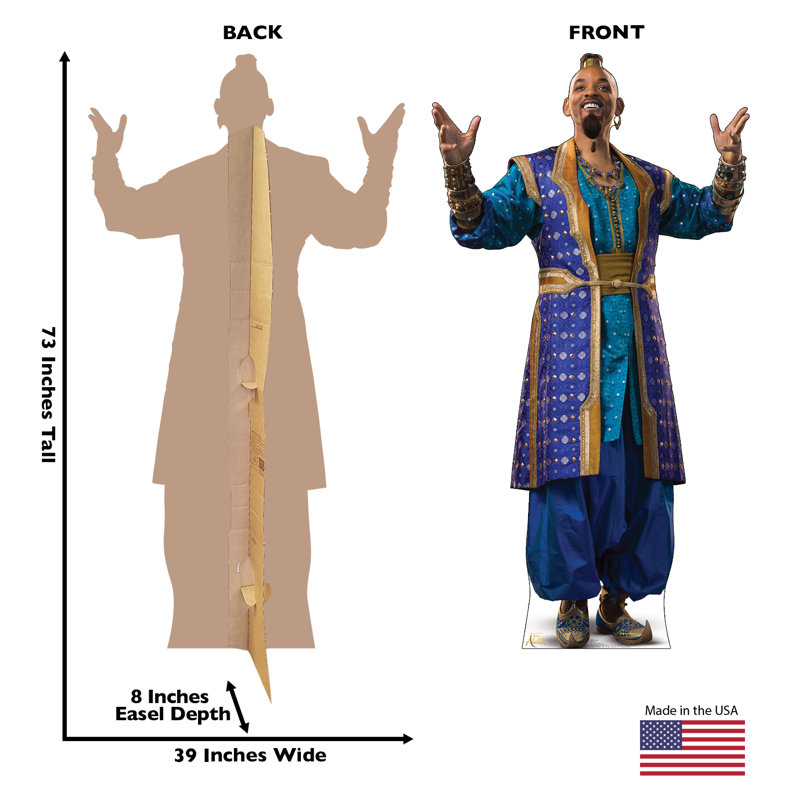 Life-Size Blue and Gold Genie Cardboard Stand-Up