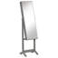 Armoire à bijoux à fixation au sol avec miroir pleine longueur et 3 angles réglables gris