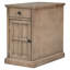 Table d'appoint de salon avec prises de courant, tiroir et porte-gobelet, table de bout brune au fini antique, options de rangement compatibles-338009724