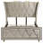 Ivory/Camel Queen LED Upholstered Wingback Bed
