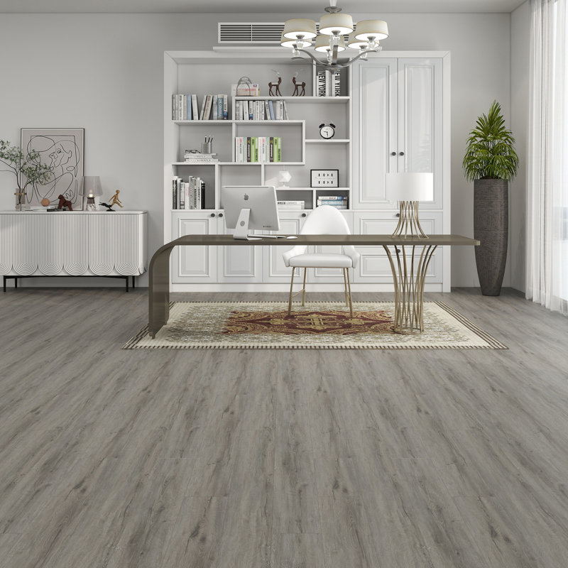 0.1" Thick 6" W X 36" L Peel And Stick Luxury Vinyl Plank,Self-Adhesive Vinyl Flooring (Set Of 36), Smoky Gray