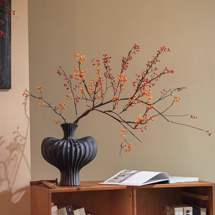 Rustic Berries on Tall Branch, Red