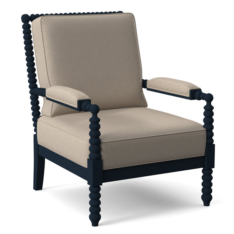 Lind Island 29" Wide Lounge Chair, Mulberry Solid; 0812-13, Navy Finish