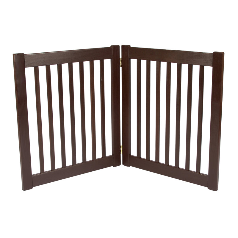 Barrière pour animaux Clarissa, Acajou, H 32 po x l 24 po jusqu'à 36 po