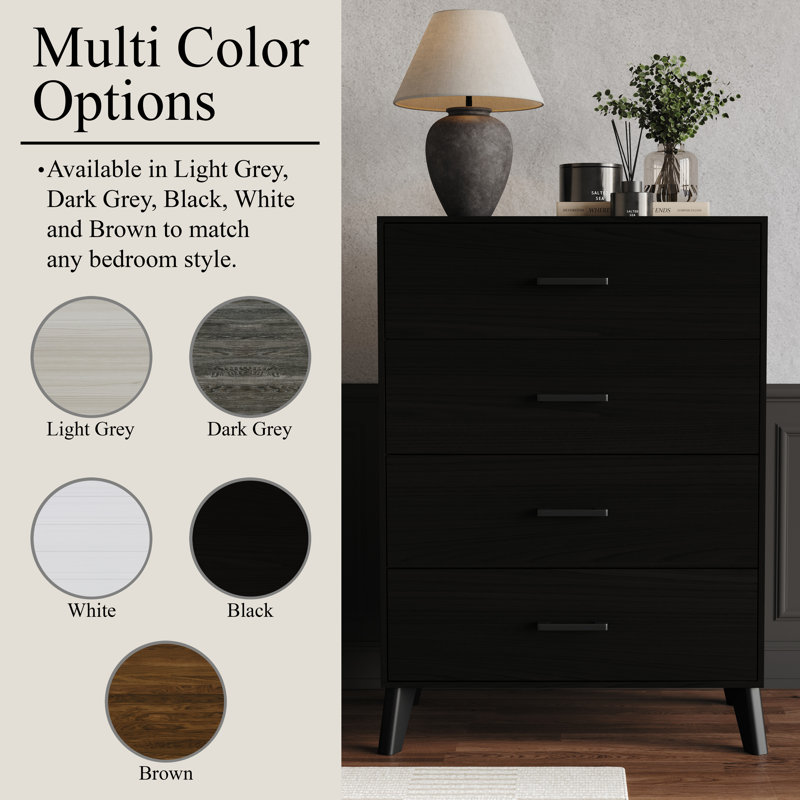 Kalonice 4 - Drawer Dresser, Black