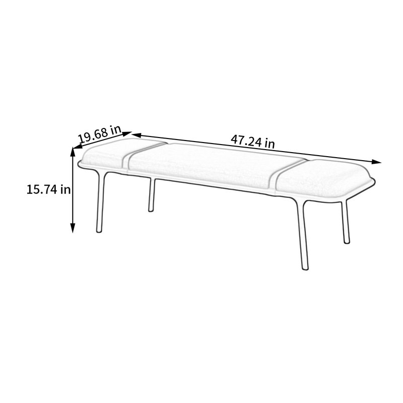 Tabouret de chambre à coucher léger et luxueux avec tabouret pour chaussures, Gris clair