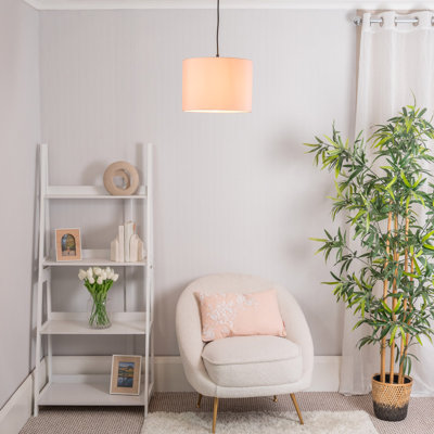 22cm H Blended Fabric Drum Pendant Shade