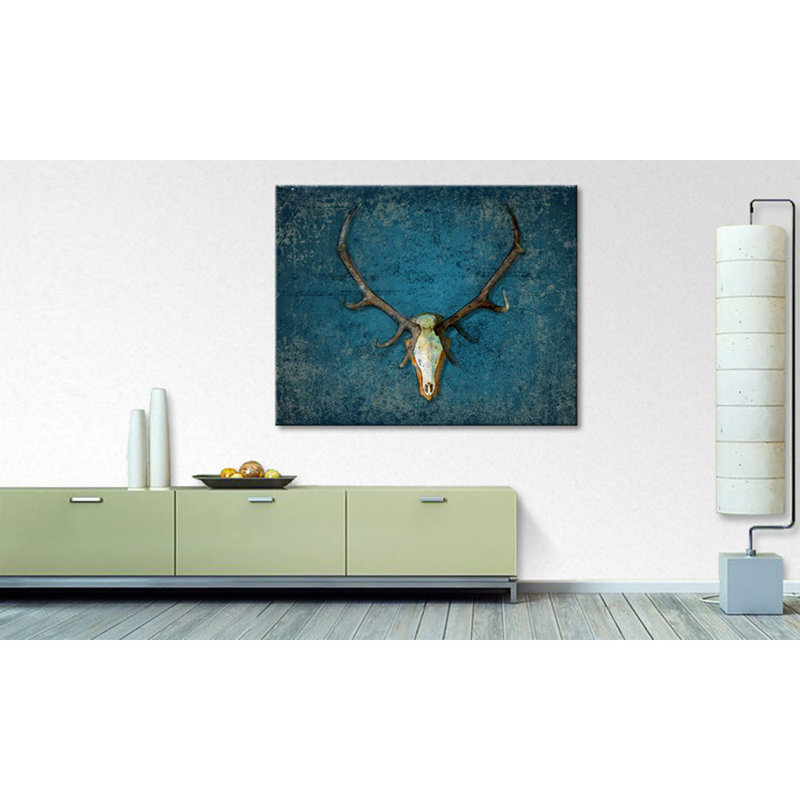 Deer Head - Wrapped Canvas Print, 80cm H x 100cm W, 100% cotton canvas