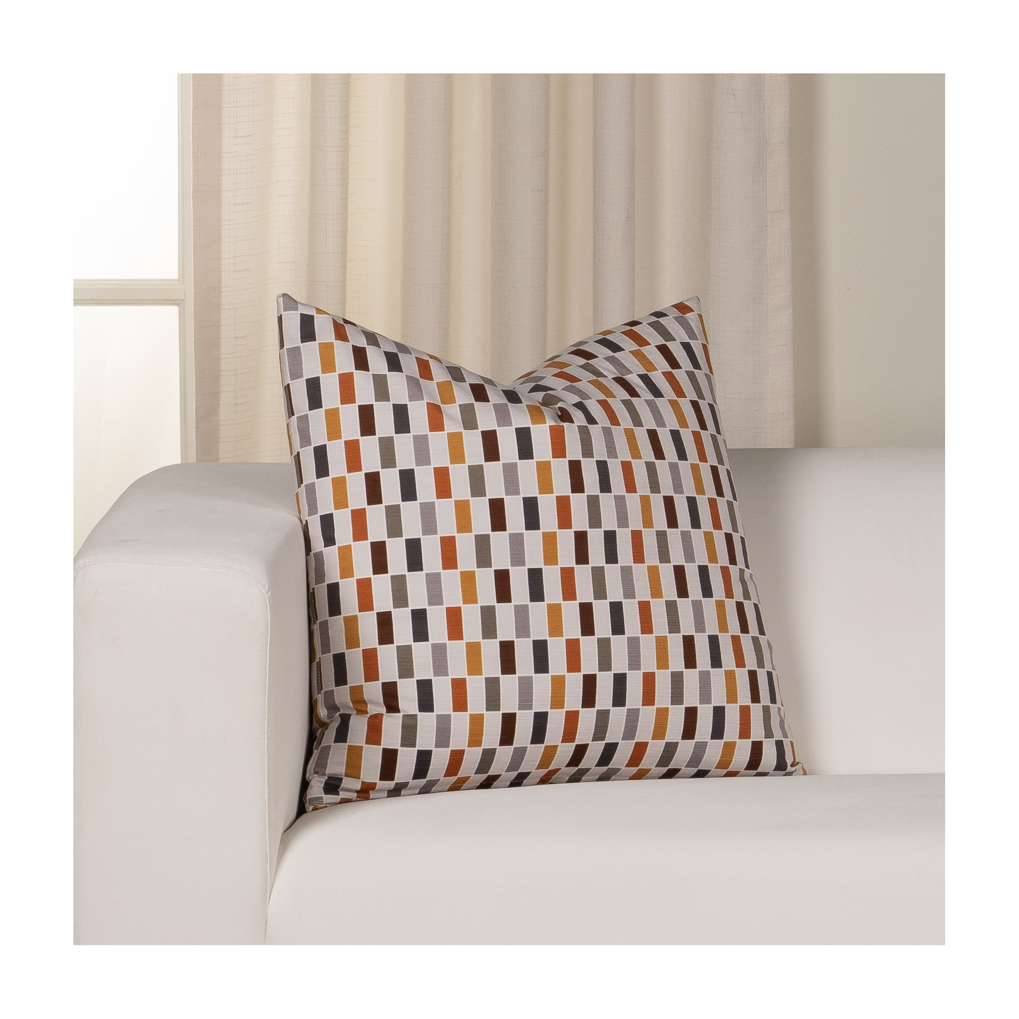 Mattia Geometric Throw Pillow, Square 20", Polyester