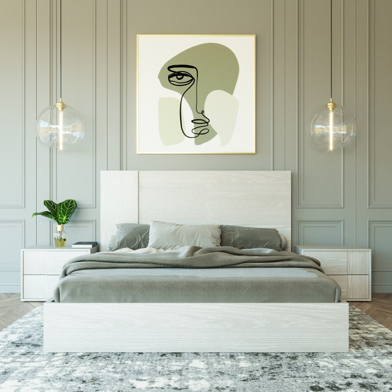 Lit plateforme Amanda, Grand, Blanc