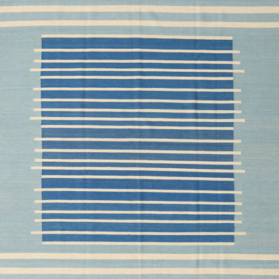 Tapis abstrait gris / bleu ciel