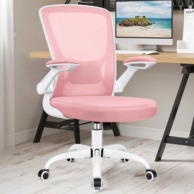 Chaise de bureau ergonomique en filet Office, Rose