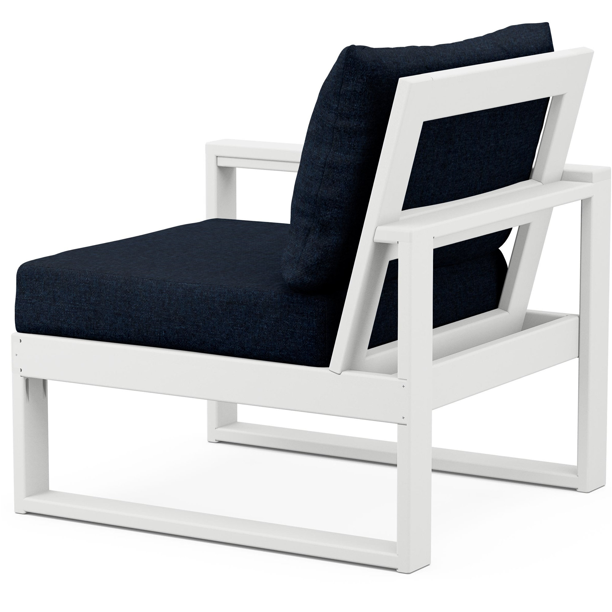 POLYWOOD Outdoor Lounge Chair, Marine Indigo, White