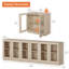 Armoire d'appoint moderne avec 6 portes en verre, commode d'appoint multifonctionnelle avec grand rangement et tablette réglable-1768483577